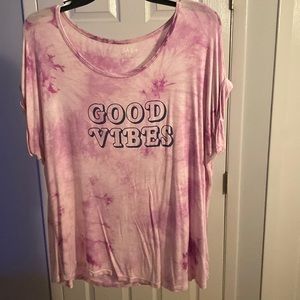 Purple Tie Dye Scoop Neck Top